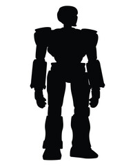 Robot black and white silhouette