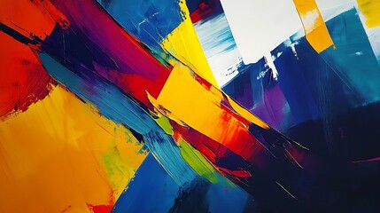 Fototapeta premium Dynamic vividly painted abstract vector art colorful vibrant brushstrokes. AI Generated