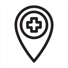 Fototapeta premium Location outline icon vector art illustration.