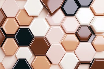 Obraz premium A series of overlapping hexagonal shapes in muted earth tones