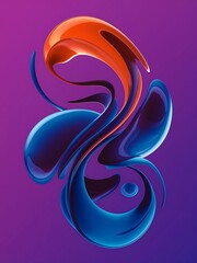 Obraz premium Abstract fluid color background poster or card vector template purple background with bubbles shapes dynamic effect 3d vector illustration
