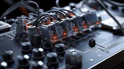 Prototype Display Screen with Wires on Clean Desk