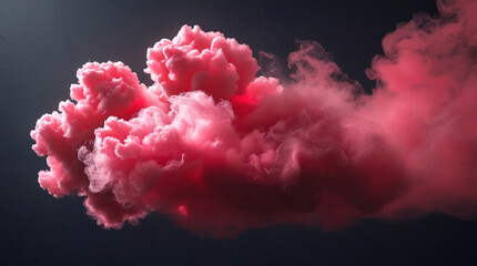Bright pink acid cloud with a fluid and fluffy texture on a dark background