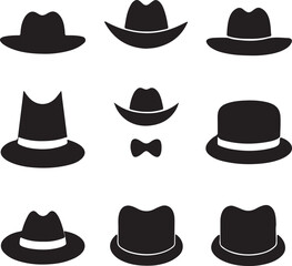 set of hats  Higher  Thin Line Icons