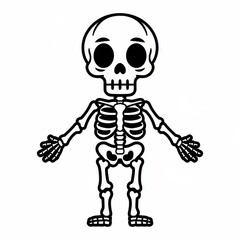 Cute Cartoon Skeleton Illustration Of A Human Body