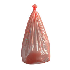 Softly illuminated flat design of a hanging plastic bag in a minimalist setting