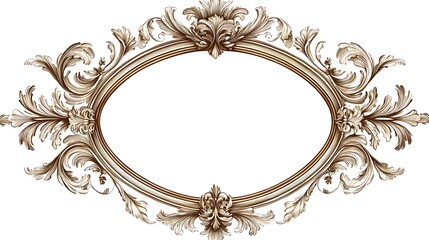 Ornate frame detailed baroque style vector art.. AI Generated