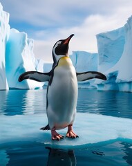penguin on ice