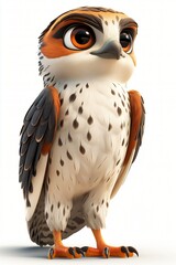 Naklejka premium Cute Cartoon Falcon Bird Character Illustration