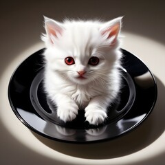 cat on a plate