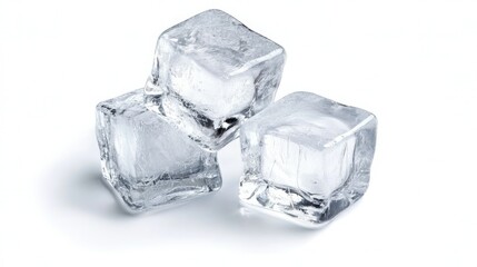Obraz premium Clear ice cubes arranged in a group for use in beverages or cocktails during warm weather or special occasions