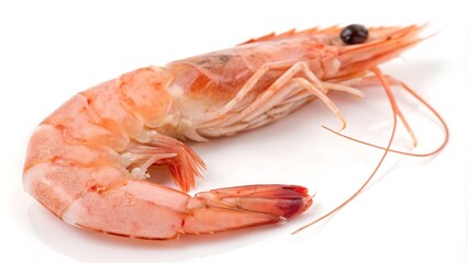 A cooked shrimp isolated on a white background