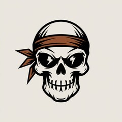 Fototapeta premium A Skull Wearing a Brown Headband