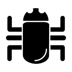 Bugs icon in black color and glyph style