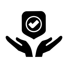 Insurance icon in black color and glyph style