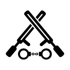 Baton icon in black color and glyph style