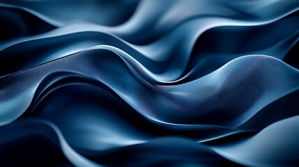Fototapeta premium Abstract blue waves, flowing fabric texture.