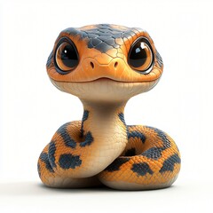 Fototapeta premium Adorable Baby Snake Cute Reptile Character Design