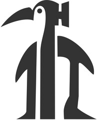 Naklejka premium hammerhead penguin icon