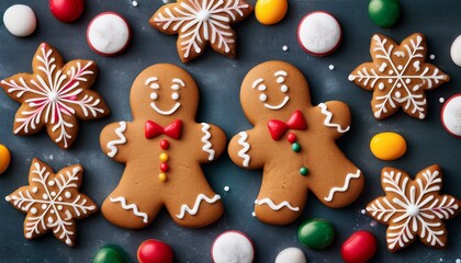 gingerbread man and christmas cookies