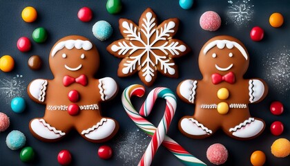 gingerbread man and christmas cookies