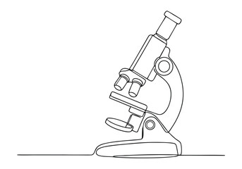 Continuous One-Line Drawing of a Microscope - Minimalist Science Art