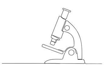 Continuous One-Line Drawing of a Microscope - Minimalist Science Art