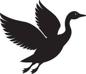 silhouette of a duck