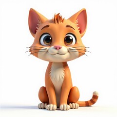 Fototapeta premium cartoon cat on white background