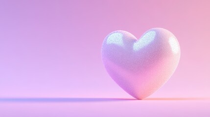 Floating Heart in Pastel Gradient Ethereal Romantic Atmosphere