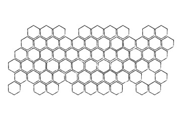 Propolis Honey comb pattern. Honeycomb structure. Honey, pollen, wax, parchment and bee products in sketch style. Stock vector illustration isolated on a white background.