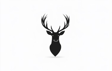 Simple deer silhouette vector icon on a white background, in a minimalist style