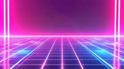 Vaporwave Lights in Neon Aesthetic: Retro-Futuristic Glow with Vibrant Colors for 80s Synthwave Themes