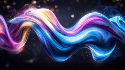 Colorful Abstract Wave Motion with Light Effects and Vivid Swirls