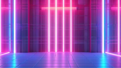 Vaporwave Lights in Neon Aesthetic: Retro-Futuristic Glow with Vibrant Colors for 80s Synthwave Themes
