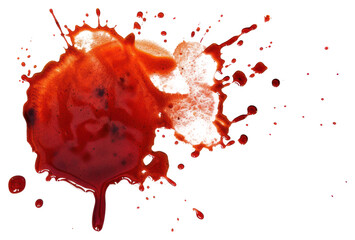 Photo of realistic blooodstain splash abstract ketchup.