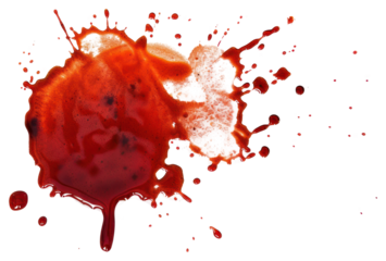 Photo of realistic blooodstain splash abstract ketchup.