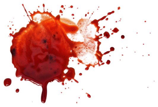 Photo of realistic blooodstain splash abstract ketchup.