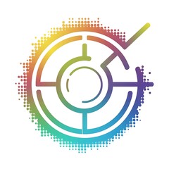 Circle line colorful halftone gradients background round for design elements in concept of technology science or modern