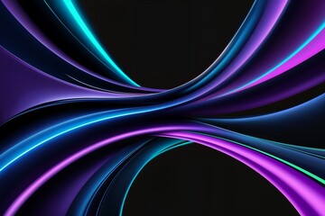 Naklejka premium 3d render abstract futuristic dynamic curvy motion colorful neon texture background, blue and purple colors, concept abstract background