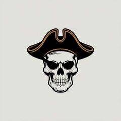 A skull wearing a tricorn pirate hat