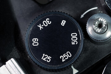 Vintage camera shutter speed dial