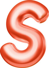 Red Glossy Letter S
