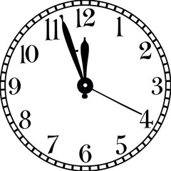 Clock Striking Midnight Vector Black Silhouette Cricut Design for T-Shirt