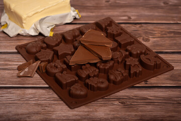 Home made dark chocolate for valentine day gift or other holidays,