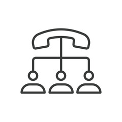 Cold calling, icon in line design. Cold calling, sales call, phone call, cold outreach, business communication on white background vector. Cold calling, icon in line design editable stroke icon