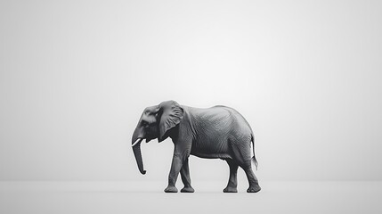 Obraz premium Majestic Elephant 3D Render: A Serene Moment in Minimalist Setting. AI Generated