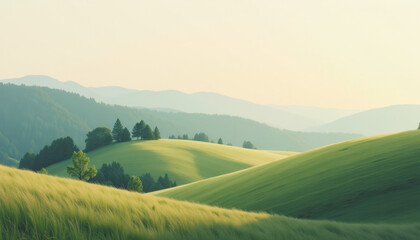 Fototapeta premium Serene Rolling Hills at Sunrise