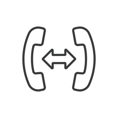 Call Diversion, icon in line design. Call, diversion, redirect, forwarding, phone, communication, transfer on white background vector. Call Diversion editable stroke icon