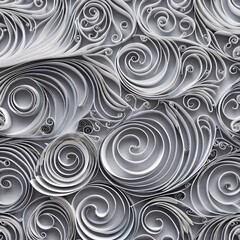 Papercraft Minimalist Silver Waves: Abstract High-Key Patterns